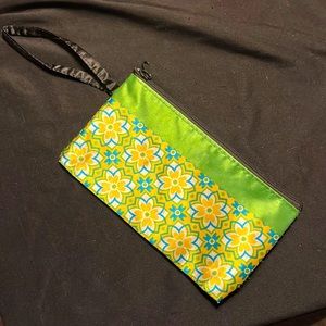 Makeup bag with wrist strap